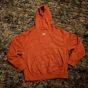 Nike Men's Orange Hoodie with RWTEO